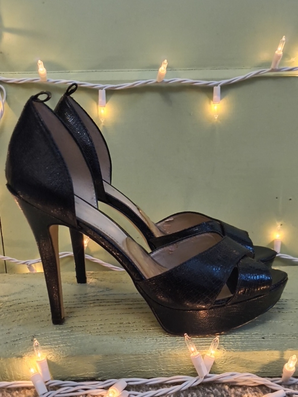 Women's Aldo 5" Black Peep Toe Heels 8.5